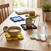 PVC Material Heat‑resistant Coaster Flexible Heat‑proof  Pad Blocks Heat Transfer Mug Pad  Kitchen žalia
