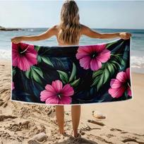 Leaf Pattern Microfiber Beach Towel Quick Dry Soft Bath Blanket Lightweight Portable Towel For Beach Pool Summer Holiday Travel 50X100cm &1pc