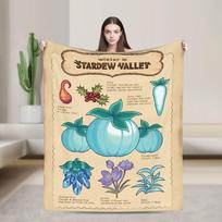 Stardew Valley Poster Blankets Flannel Printed Farming Game Portable Thin Throw Blankets for Bedroom Size: 75*100cm, Weight: 230 GSM