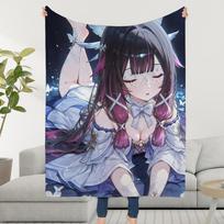 Impact Blanket Throw Super Cosy Genshin Columbina Plush Living Room Sofa Couch Childish Birthday Gifts Size: 75*100cm, Weight: 230 GSM