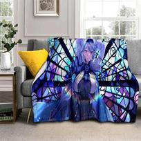 Genshin Impact Game Cartoon Blanket Soft Throw for Home Bedroom Bed Sofa Picnic Travel Office Cover Kids Size: 75*100cm, Weight: 230 GSM