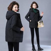 Women Winter Warm Big Size Hooded Parkas Coats Women Loose Mid Length Down Cotton Overcoats Thicken Chaqueta Snow Wear Jackets S žalia