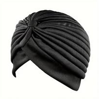 Turbanų kepuraitės Vienspalvės Elastingos galvos apdangalai Ramadaninių kepuraičių Chemoterapijos kepuraitė Skara moterims black