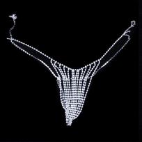 Rhinestones Belly Waist Chain Jewelry Crystal Thong Panties for Nightclub Par 1