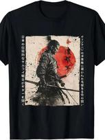 Samurai Warrior Japanese Art T- Shirt Vintage Katana Graphic Streetwear Tee M