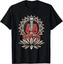 NEW Buddha Skeleton - Meditation Buddhism - India Buddhist Tee T-Shirt S-3XL XS