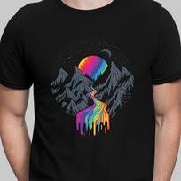 Space Nature Planet T-Shirt Trippy Rainbow River T-shirt Psychedelic Spiritual Unisex Shirt XL