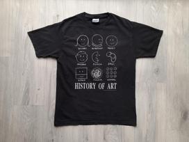 Vintažiniai Meno Istorijos Marškinėliai ,ART juokingi T-shirt vidutinio dydžio ,Meno Istorijos Marškinėliai ,Rembrandt ,Da Vinci ,Meno Istorijos T-shirt XL gray