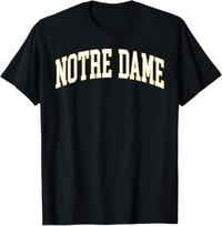 Notre Dame Retro Vintage T shirt Classic Graphic Tee Mens Womens Kids Gift S