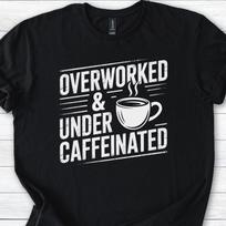 Caffeine Addict T-Shirt: Funny Retro Grunge Coffee Lover Tee L