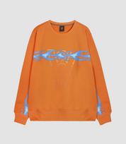 Vibrate Flame Line Sweat Shirt (Orange) Orange/Xl