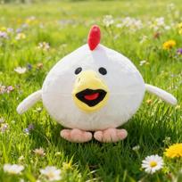 Kawaii Chicken Gun Action Figure Cute White Little Flying Chicken Fast Running Plush Doll Kids Birthday Gifts Home Soft Decor 20cm