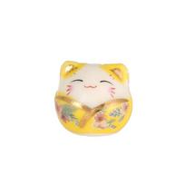 Cat Maneki-neko Beads Makeing Bracelet Fortune Cat Loose Spacer Beads  DIY Jewelry geltona