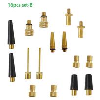 16pcs All-in-One Bike Pump Adapter Set for Presta Schrader Valves 16pcs set B