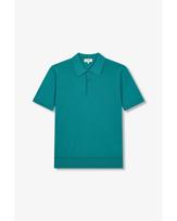 Man On The Bun Essentials Short Sleeve Polo Sweater_Blue Green 4714113023 Blue Green/M