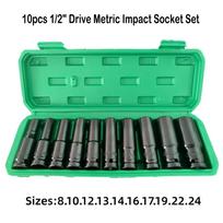 Universal Drive Metric Impact Socket Set Deep Wrench for Air Pneumatic Repair Tools - Metric Drive Socket Collection Hand Tools (as the picture,A)
