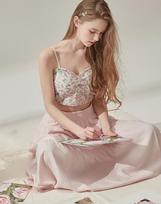 Bikini Bender Pink Flower Lace Sleeveless Top One Color/One Size