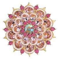 Weiman Retro Brilliant Pink Flowers Brooches Luxury Women Crystal Rhinestone Gold Plated Alloy Customize Designer Brooch Pins XD824270 auksas