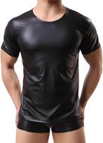 Slim Fitted Men S Faux Stage Shirts For Sleek And Modern Look Black Soft Sleeve xl
