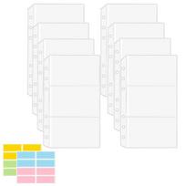 A6 Binder Pocket Cash Budget Envelope 6-Hole Transparent Waterproof PVC Folder Bag Binder Bag Fits 6 Ring Buckle Binder Folders Three pockets