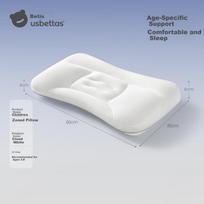 Betis Children's Pillow 3-8 Years Zoned Neck Support Baby Growth Pillow Four Seasons Kindergarten Pillow H2 Section Cloud White