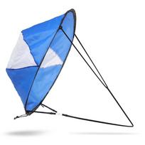 108cm Kayak Sail Foldable Transparent Window Canoe Sail and Storage Bag Blue and White Proofing mėlyna
