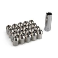 20PCS M12*1.5 M14*1.5 Wheel Lug Nuts Hex 19mm Stainless Steel Orignal Colors Closed End Racing Nuts Length 35mm Car Modification M14x1.5
