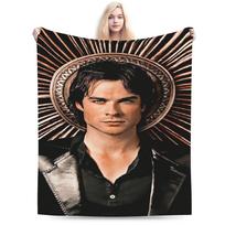 Stylish Damon Salvatore Blanket Ultra-Soft Velvet Comfortable Throw Blanket Machine Washable Size: 75*100cm, Weight: 230 GSM