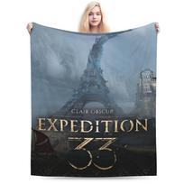 expedition33 clair obscur expedition 33 Blanket Fleece Comfortable Soft Throw Blankets for Home Bedspreads Size: 75*100cm, Weight: 230 GSM