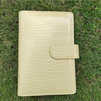 Custom logo Portable crocodile Leather Budget Binder 6ring Loose Leaf Notebook Binders A5 Binders (as the picture,A5&no)