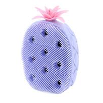 Non-Slip Silicone Shampoo Brush Soft Hair Shower Massage Brushes  for Bathing violetinė