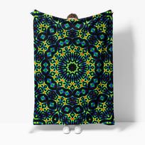 Vibrant Kaleidoscope Pattern Throw Blanket Neon Colorful Geometric Print Bed Blanket Festival Gift for Teen Girls Boys Size: 75*100cm, Weight: 230 GSM