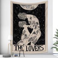 Tarot Card Tapestry Trippy Psychedelic Art Wall Hanging Boho Hippie Mystic Witchy Decor Beach Throw Dorm Cloth Banner 100X70CM