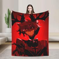 Warm Soft Blanket Girls Boys Airplane Travel Vox Alastor Hazbin Hotels Bedding Throws Flannel Bedspread For Couch Bed Size: 75*100cm, Weight: 230 GSM