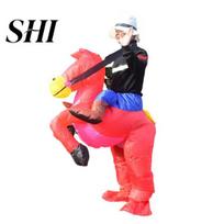 Cosplay Horse Costume Exquisite Creative Vibrant Widely Used Soft Elastic Long Inflatable Lasting Easy to Use Fancy Blow Up Party Supplies raudona