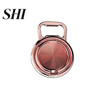 Universal Finger Ring Phone Holder Stand Strong Loading Capacity Adjustable Magnetic Bracket Mobile Grip Bottle Opener for Outdoor rožinio aukso spalvos