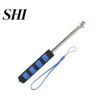 Extendable Flagpole 140/200cm Flag Pole with Lanyard Multi-section Non-slip Handle Comfortable Grip Teaching Tour Guide Pointer Stick Stainless Steel 140cm mėlyna