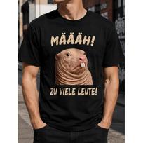 Men's Funny Graphic T-Shirt With Naked Mole Rat And German Text, Soft Cotton Crewneck Short Sleeve Tee For Casual Wear S juoda