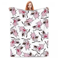Šilta Minkšta Antklodė Kelioninė Bailus Šuo C-Drąsa Koliažas Lovos Patalynė Pledai Flanelinis Patalynės Užtiesalas Namų Dekoro Estetiškas Sofa-Lova Dangalas 75X95CM