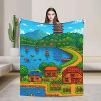 Minkštos pledai Iškylai Stardew Valley Gyvūnai Višta Mesti pledas Flanelinis lovatiesė Sofai Kėdei Raštas Sofa-lova Dangtis 75X95CM
