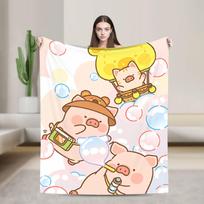 Animacinis L-Lulu paršelis Antklodė Minkšta Madinga Pliušinė Patalynė Pledai Sofai Kėdei Dekoratyvinė Flanelinė Paklodė Lovos Užvalkalas 75X95CM