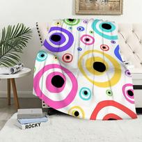 Antklodė Flanelinė Šilta Komfortiška Minkšta Pliušinė Spalvota Antklodė Sofai Piktas Svetainė Biuras Miegamasis Kelionė Akis Dovana 75X95CM