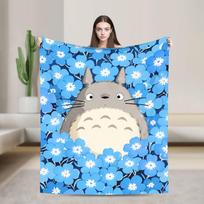 Tradicinis Nekobasu Japonijos pledas T-Totoros Kelioninis Flanelinis Lovatiesės Pledas Svetainei Šiltas Lovatiesės Pledas Gimtadienio Dovana 75X95CM