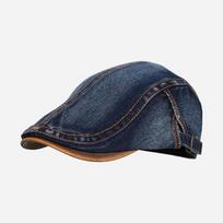 British Style Painter Beret Adjustable Peaked Cap Fashion Washed Denim Newsboy Caps  Women Style 2