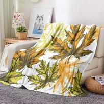 Bizonų languota klevo flanelinė antklodė Minkštas pledas Lapai Gilės Moliūgai Dragonas Drugelis Sofos lovos dekoras Helovino dovanos 75X95CM