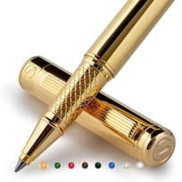 Scriveiner Business Gift for Job or Other Occasions Stunning Gold Rollerball Pen Luxury Promotion, Birthday, - auksas