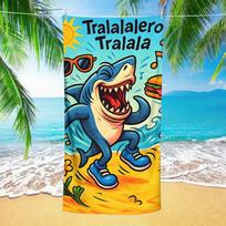 Tralalero Tralala Tropical Shark Cartoon Beach Towel, Quick Drying Anti Sand Super Absorbent for Pool Vacation Gift 50X100cm
