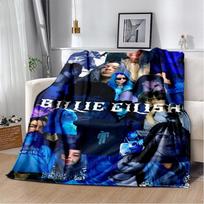 Fashion Billie Eilish Singer Star Flannel Blanket Soft Warm Throw Blanket for Bedroom Living Room Bed Travel Camping Picnic Gift Size: 75*100cm, Weight: 230 GSM