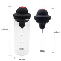 Portable Wireless Handheld Milk Frother & Egg Beater for Coffee and Baking Transparent Glass