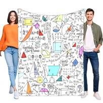 Math-Themed Blanket Cozy Soft Sofa Throw for Students and Teachers, Unique Educational Gift for Math Lovers, Lightweight and Com Size: 75*100cm, Weight: 230 GSM